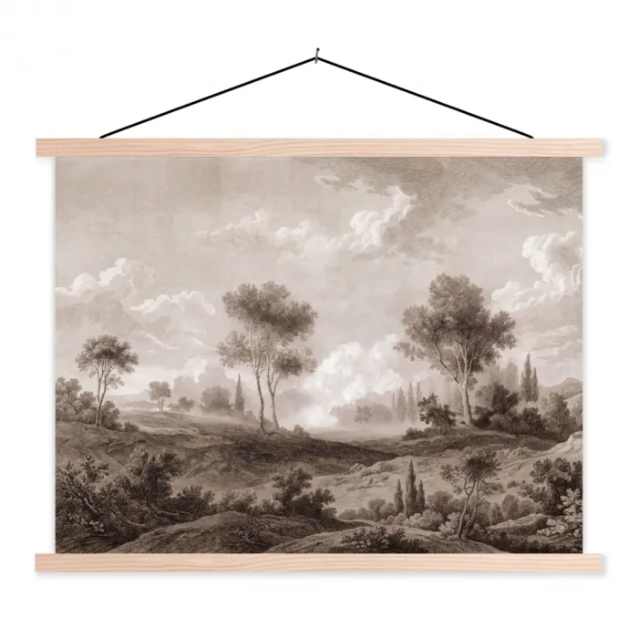 Klassiek - Landschap - Neutraal textielposter latten blank klein -3d