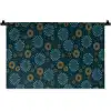 Blauw - Patroon - Retro Wandkleed katoen klein 269 -zz3d