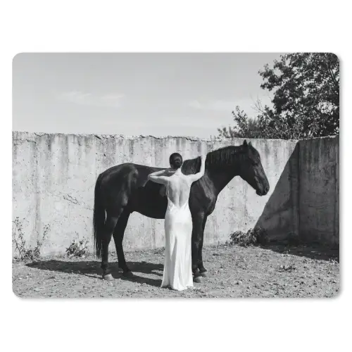 Vrouw - Paard - Artistiek muismat rubber klein -3d