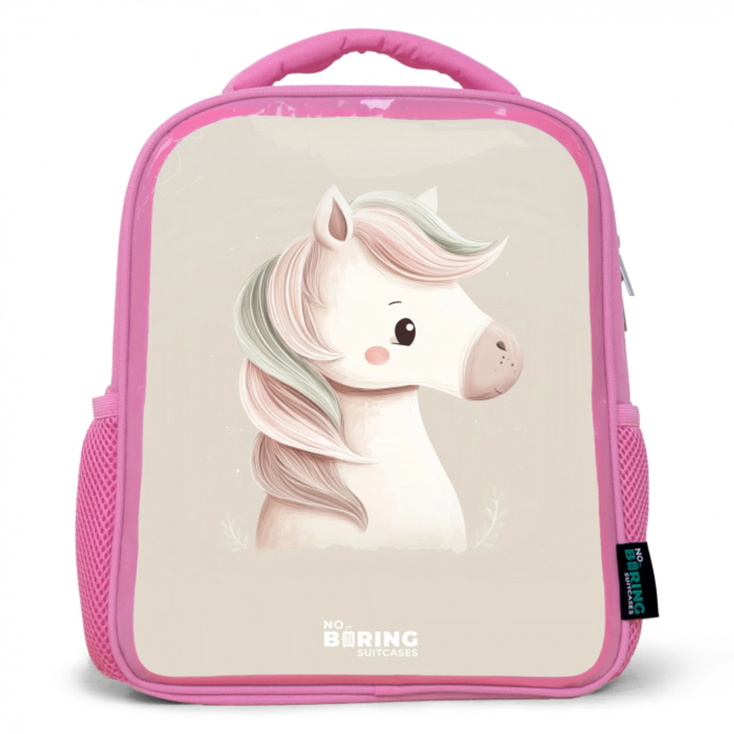Pony in roze pastel kleuren Kinderrugzak - Roze middel -3d