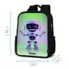 Robot met paars en groen licht Rugzak - Zwart middel -productfoto_formaten