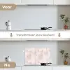 Penseelstrepen - Verbleekte - Roze keuken achterwand spatscherm klein 900 -voor_na_NL