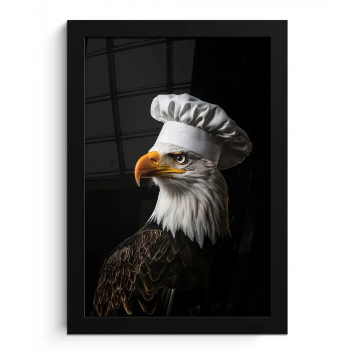 Arend -Amerika - Koksmuts - Vogel - Stoer fotolijst zwart zonder passe partout klein -3d