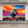 Neushoorn - Zonsondergang - Savanna - Kleurrijk keuken achterwand spatscherm klein -3d_website