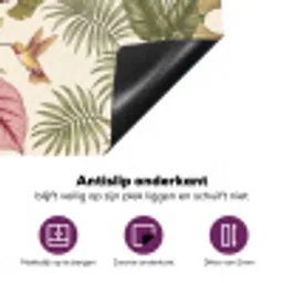 Vogels - Tropisch - Botanisch - Roze Inductie beschermer vinyl 3mm klein -zzzzzzz-cc-onderkant
