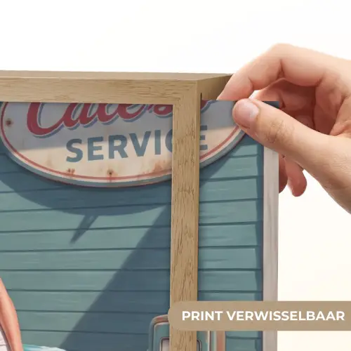 Auto - Vrouw - Groen Light Box met batterij (Wandlamp) middel -USP_websiteprintNL