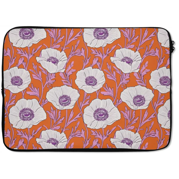 Bloemen - Grafisch - Oranje laptophoes neopreen klein 279 -zkaufland3dotto