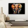Olifant - Graffiti - Zwart - Dieren - Kleuren canvas 2cm klein -sfeer6