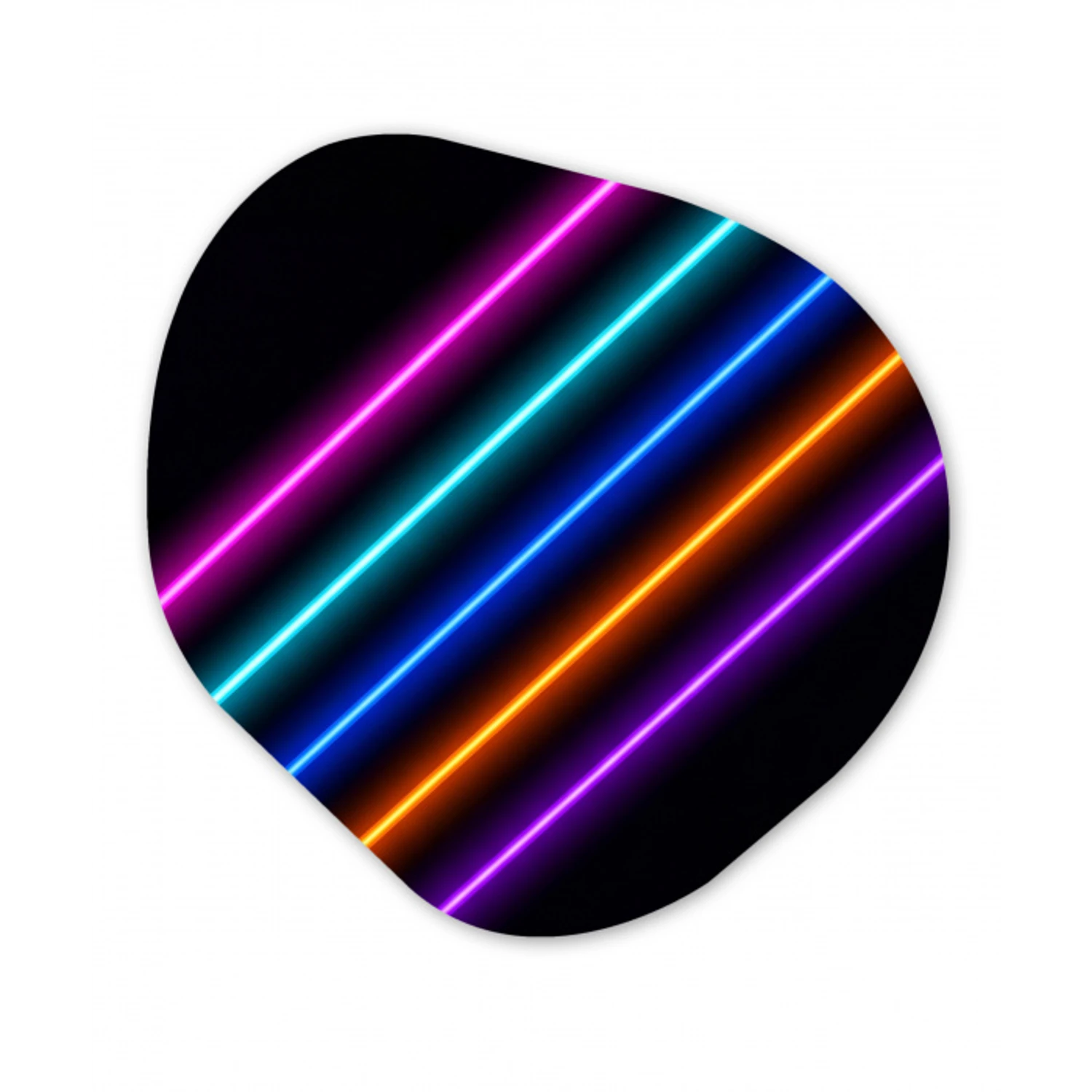 Esthetiek - Retro - Neon Wandcirkel Organisch Forex 3mm klein -3d