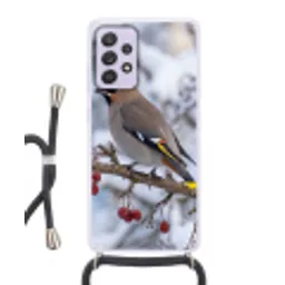 Pestvogel - Bessen - Winter - Natuur Hoesje Samsung Galaxy A52 5G met koord klein -3d