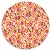 Retro - Bloemen - Patroon Wandcirkel plexiglas klein 852 -3d
