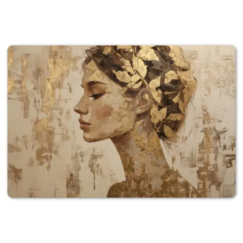 Vrouw - Goud - Abstract - Textuur Placemat vinyl groot -zzsfeer1_Kitchenyeah-website