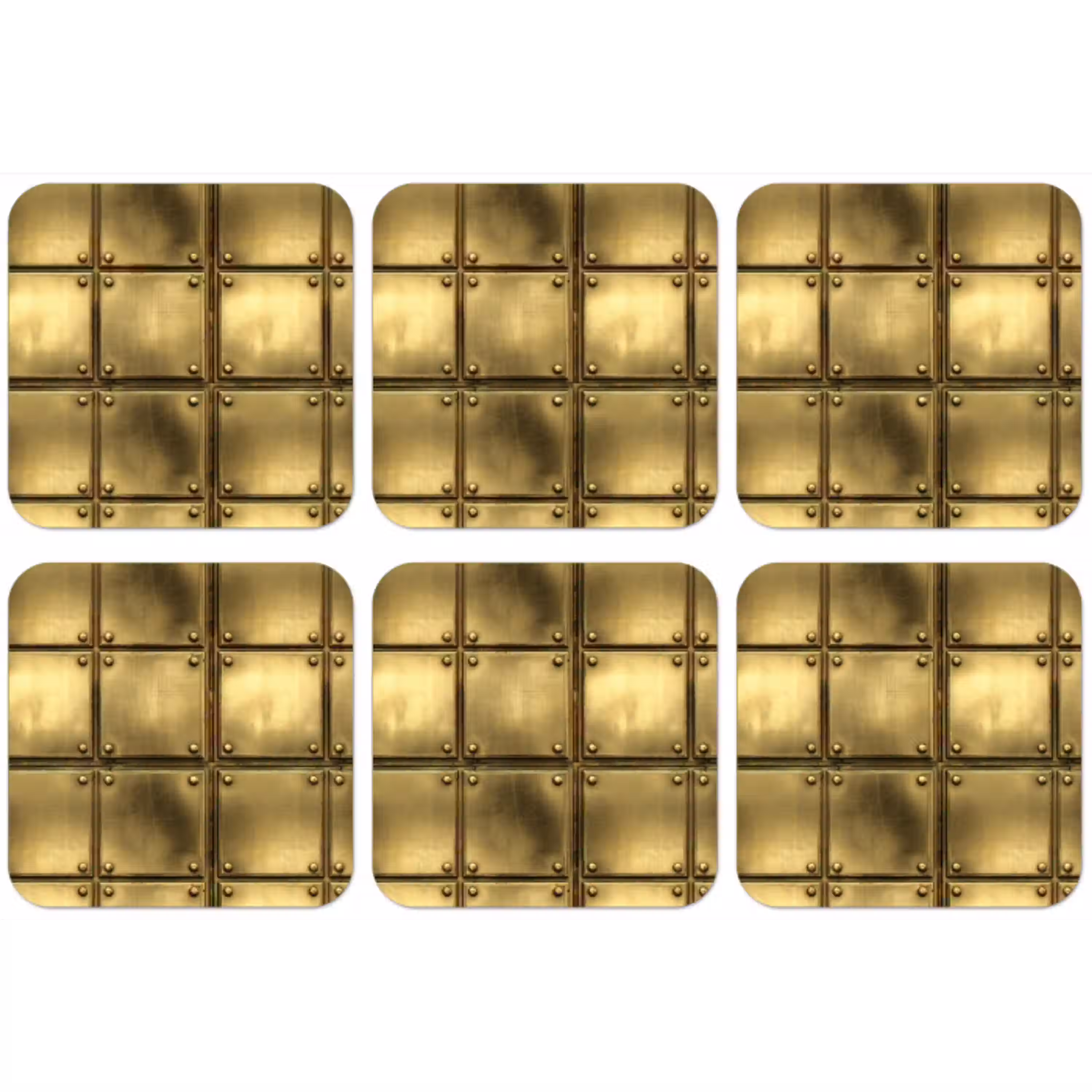 Platen - Industrieel - Stoer - Goud onderzetter kurk middel 366 -zkaufland3dotto
