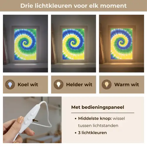Spiraal - Groen - Draaiend Light Box met kabel klein -USP_lichtkleurNL