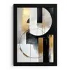 Abstract - Goud - Zilver - Vormen - Aesthetic fotolijst zwart zonder passe partout klein -3d