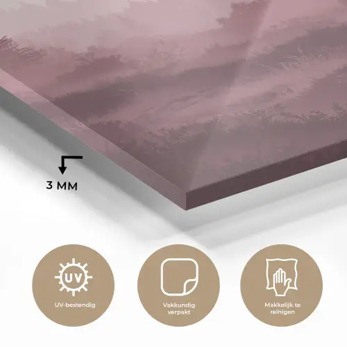 Landschap - Mistig - Roze plexiglas 5mm klein -sfeer2