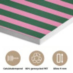 Verticale strepen - Groen - Roze PET vilt klein 837 -closeup_NL