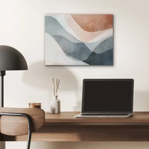 Abstract - Golven - Blauw PET vilt klein -sfeer5