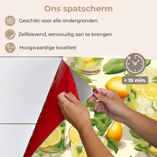 Citroen - Drankje - Glas - Munt keuken achterwand spatscherm klein 900 -spatscherm_NL
