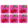 Kers - Roze - Fruit onderzetter kurk middel -3d