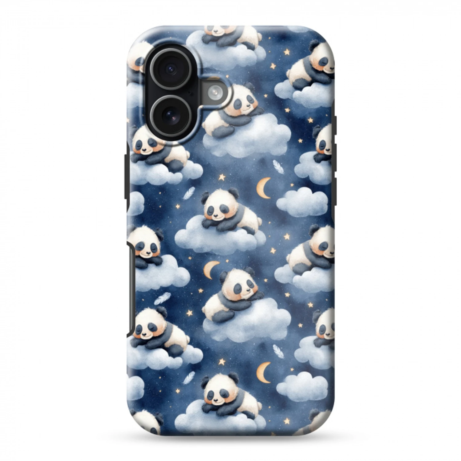 Panda's - Slapen - Blauw Toughcase MagSafe Apple iPhone 17 klein 1017 -3d