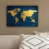 Wereldkaart - Goud - Donkerblauw canvas 2cm klein -sfeer3