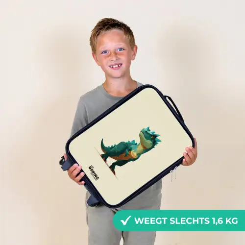 Dino - Dier - Groen Kinderkoffer - Zwart klein -sfeer4_NL