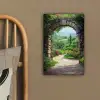 Doorkijk - Landschap - Bloemen - Pad - Uitzicht canvas 2cm klein -sfeer3