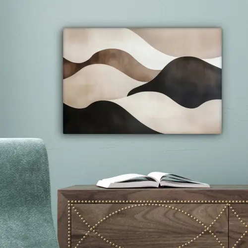 Golven - Abstract - Beige canvas 2cm klein -sfeer4