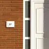 Wit met bloementakjes - Traditioneel Naambord Rechthoek middel -sfeer3-rechthoek-S
