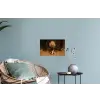 Leeuw - Geschilderd - Abstract - Goud Muursticker klein -plant