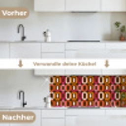 Modern - Retro - Kleurrijk keuken achterwand 2 middel 871 -voor-na_DE