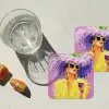 Zonnebril - Vrouw - Jas - Veren onderzetter kurk middel -sfeer4