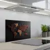 Wereldkaart - chocola - Smakelijke uitstraling keuken achterwand spatscherm klein -3d_schuin