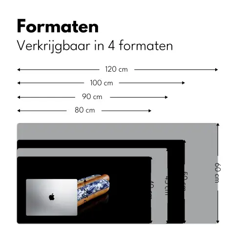 Hotdog - Porselein - Delfts blauw - Eten Muismat XXL klein -sfeer5
