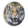 Tijger - Verfspatten - Goud Akoestische PET Vilt - Rond klein -3d