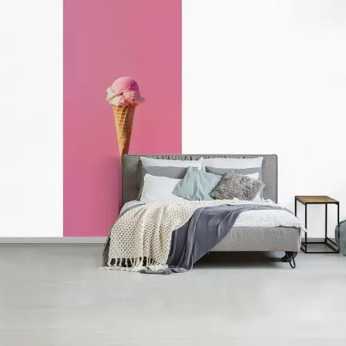 Hoorntje - Schepijs - Roze fotobehang vinyl groot -slaapkamer