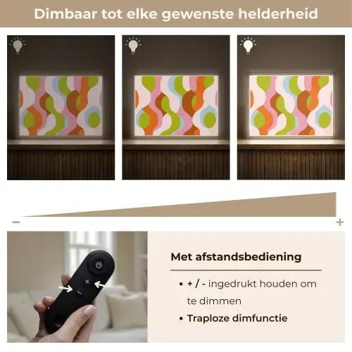 Abstract - Vormen - Roze Light Box met batterij (Wandlamp) middel -USP_dimbaarNL