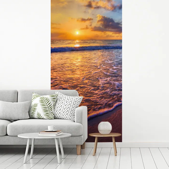 Zee - Strand - Zonsondergang - Wolken - Horizon fotobehang vinyl groot -woonkamer