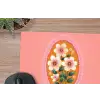 Illustratie - Bloemen - Rand - Roze muismat rubber klein -closeup
