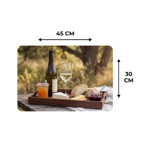 Picknick - Wijn - Kaasplankje Placemat vinyl groot -specs