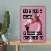 Flamingo - Roze - Vogel - Decoratie canvas 2cm klein -sfeer4