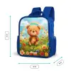 Teddybeer tussen de bloemen Kinderrugzak - Blauw middel -productfoto_formaten