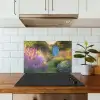 Tuinhuisje - Blauw - Bloemen keuken achterwand spatscherm klein -sfeer2