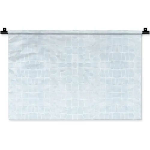 Krokodil - Leer - Pastel - Blauw Wandkleed katoen klein 269 -zz3d