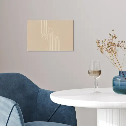 Parallelle lijnen - Lichte textuur - Beige poster papier klein -sfeer3