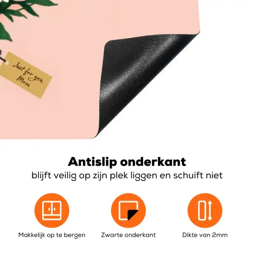Margrieten - Boeket - Strikje - Roze Inductie beschermer vinyl 3mm klein -zzzzzzz-td-onderkant