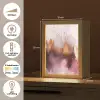 Paars - Abstract - Verf - Goud Light Box met kabel (Tafellamp) klein -USP_NL
