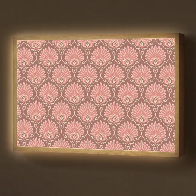 Lightbox - Wandleuchte - Fächermotiv - Muster - Rosa