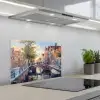 Brug - Stad - Huizen - Boot keuken achterwand spatscherm klein -3d_schuin